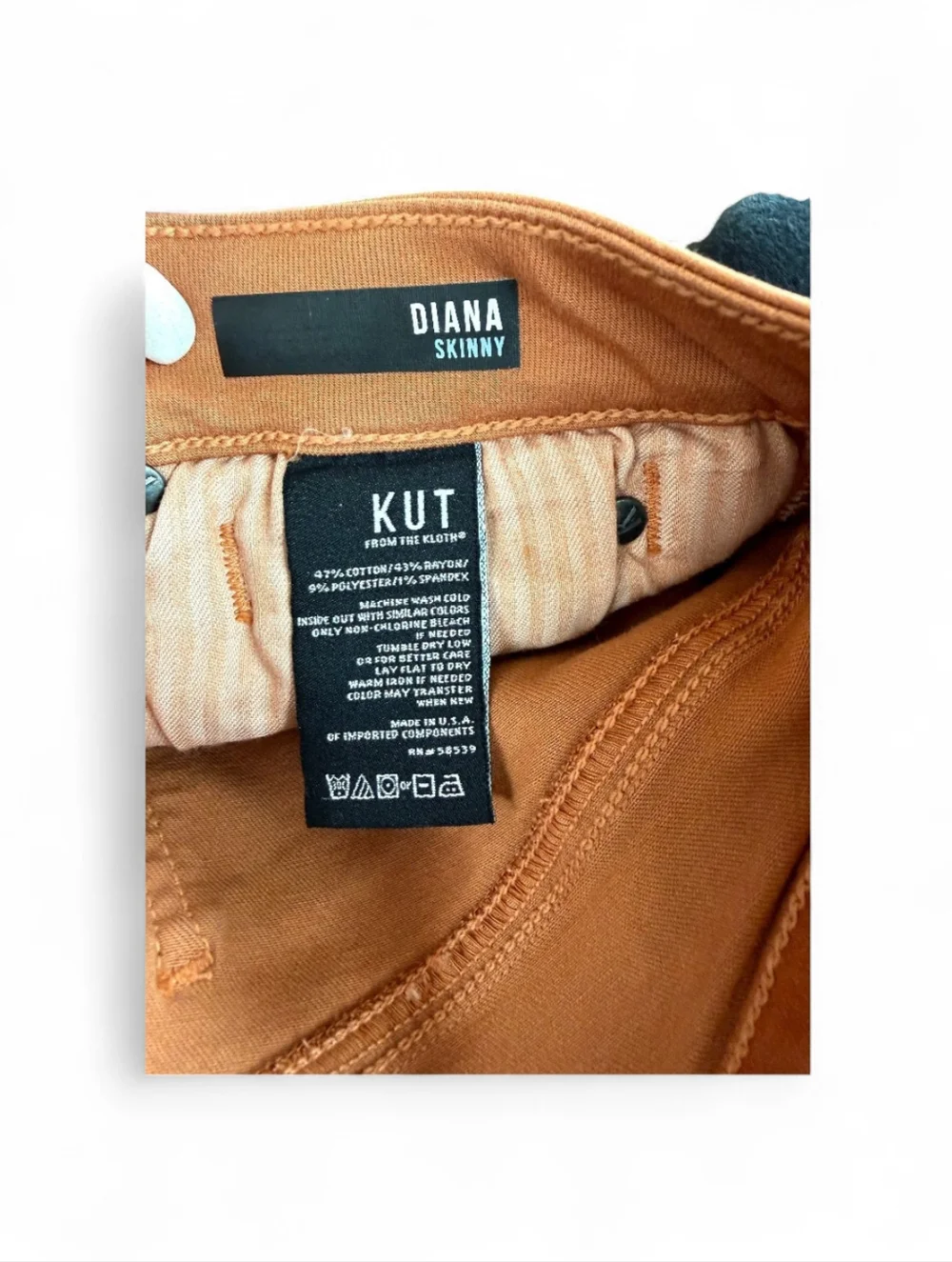 KUT from the Kloth Diana Skinny Jeans – Cinnamon Rust Stretch Denim Size 6 - Picture 3 of 3